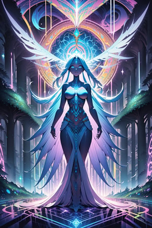 ,oil paint style,classic artwork,standing,fantasy,dnd, goddess girl,newest,visionary art style,a forest of transcendence that opens up to the spirit realm surrounding  the msytic breaking down physical reality into the spirit realm . The mystic is a human in meditation,
 fractals, sacred  geometry  and vivid color, 
 . Spirit realm, metaphysical realm, esoteric,style , psychedelic landscape  , (masterpiece, best quality, ultra-detailed), ((perfect hands)), ((perfect anatomy)), High detailed, detailed background, anatomically correct , beautiful face, detailed hands, perfect eyes, expressive eyes, score_9, score_8_up, score_7_up, best quality, masterpiece, 4k,visionary art,ULTIMATE LOGO MAKER [XL],bl4ckl1ghtxl,dd4ught3r,Sexy Girl