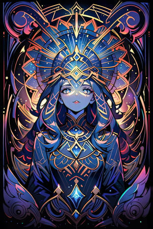 visionary art style , tarot card back art