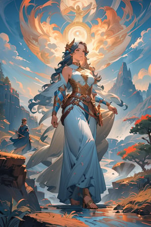 ,oil paint style,classic artwork,standing,fantasy,dnd, goddess girl,newest