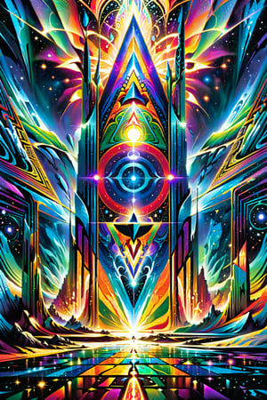 (( Psychedelic landscape environment in the style of visionary art,  center composition.symmetrical,over layers of sacred geometry, energy ribbons, psychedelic elements,Geometric Halftone,geometric patterns, sacred geometry,magical energy,visionary,Psychedelic,. Vibrant, visionary art, visionary art,hyper detailed, natural lighting, epic composition, dynamic image, with feeling of desire and Majesty)), uv color highlights, uv highlights colors, symmetrical image .center composition.symmetrical,over layers of sacred geometry, energy ribbons, psychedelic elements,Geometric Halftone,geometric patterns, sacred geometry,magical energy,visionary,Psychedelic, HDR,HD,sharp focus, ultra detail,high detail, dynamic, epic composition, visionary art ,,uv highlights,neon edges, high detail, ,sharp focus,   hd, rich tones (perfect hands, perfect anatomy), High detailed, detailed background, ,
 . Spirit realm, metaphysical realm, esoteric,style , psychedelic landscape  , (masterpiece, best quality, ultra-detailed), , High detailed, detailed background,  score_9, score_8_up, score_7_up, best quality, masterpiece, 4k,visionary art,ULTIMATE LOGO MAKER [XL],bl4ckl1ghtxl,dd4ught3rl score_9_up,extremely detailed,concept,