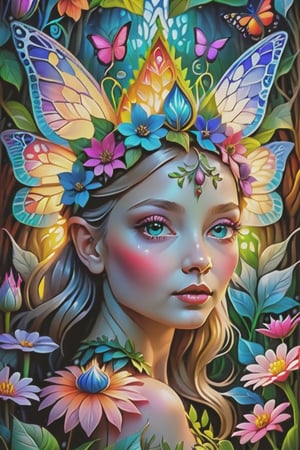 masterpiece), high resolution, highly detailed, detailed background, visionary art style masterpiece of fairy's among the flowers come to see their queen, dmt,psychedelic, lsd art, multi-layered Illustration, high contrast,HDR, hyper-detailed,hyper-realistic,visionary art ,sharp focus, 32k resolution, Simon Haiduk, a visionary art style masterpiece by Android Jones, Justin Totemical , Simon Haiduk, (masterpiece, best quality, ultra-detailed), (perfect hands, perfect anatomy), High detailed, detailed background, anatomically correct, uncensored, beautiful face, detailed eyes, detailed leaf patterns, by Brian Froud and Android Jones. perfect eyes, expressive eyes, score_9, score_8_up, score_7_up, best quality, masterpiece, 4k,ULTIMATE LOGO MAKER [XL],DonMB4nsh33XL ,vivid colors,neon highlights,DonMW15pXL,bl4ckl1ghtxl,DonMSn0wM4g1cXL