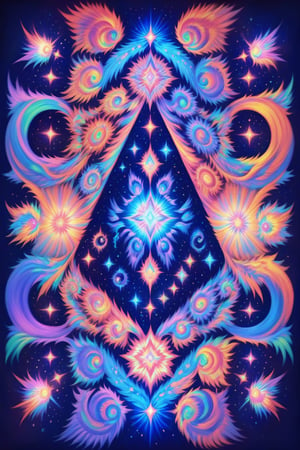  visionary art ,pen art, (symmetrical), spirit guide among a matrix of energy and light,bl4ckl1ghtxl,,transparent caustics light ,epic composition,universal energy, uv pastel colours, sacred geometry, divine being in the comsic astral matrix of another reality,