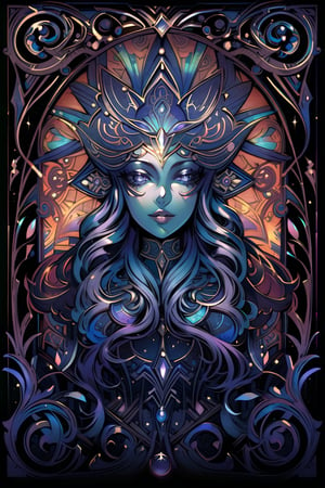 visionary art style , tarot card back art