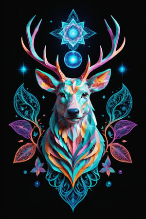 ayahuasca visions , beautiful cosmic chaos energy , patronus, transparent, caustics, magic, fantasy, composition, pastel colours, sacred geometry, minalmist design,clean line work, uv edges, transparent background, art image is centered with empty space as a boarder, high contrast, ultra detailed, not over comple