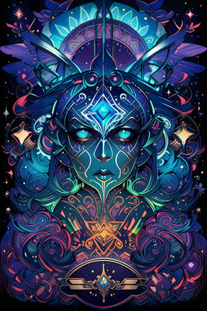 visionary art style , tarot card back art