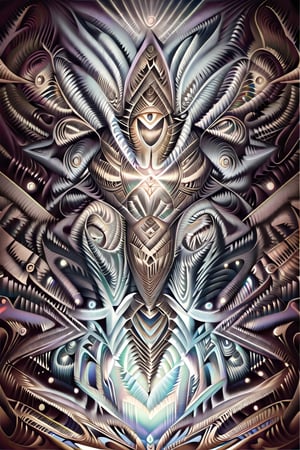  visionary art ,pen art, symmetrical, spirit guide among a matrix of energy and light