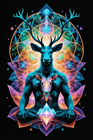 ayahuasca visions , beautiful cosmic chaos energy , patronus, transparent, caustics, magic, fantasy, composition, pastel colours, sacred geometry, minalmist design,clean line work, uv edges, transparent background, art image is centered with empty space as a boarder, high contrast, ultra detailed, not over comple