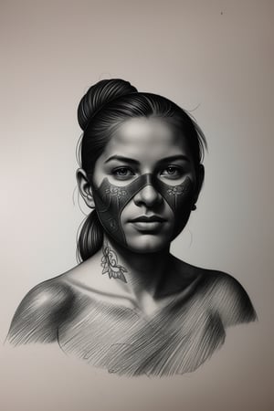 hyperdetailed charcoal and pencil sketch of young woman of an ancient
tribe with tattoo on face, on an aged paper, pencil shading, intricate,
beautiful, delicate, soft lines, by Krzysztof Lukasiewicz