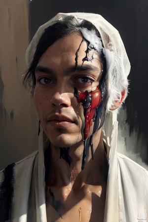 oil painting, heavy brushstrokes, paint drips, a breathtaking portrait of a
Virgil in dante’s inferno, Roman poet, 19 B.C., the face of a martyr, dressed in a white Roman toga, medium long fuzzy gray hair, dark and red additions,
perfect symmetric eyes, by Jeremy Mann, Carne Griffiths, Robert Oxley, rich, deep colors, layered image shaded by cells, golden ratio, award winning, professional, highly detailed, intricate, volumetric lighting, gorgeous, masterpiece, sharp focus, depth of field, perfect composition, award winner, artstation, acrylic painting, pixiv fanbox trends, palette knife and brush strokes, 16k hi res