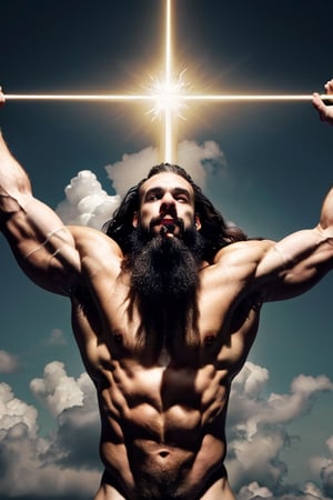 a gorgeous muscular young man, long white curly hair, a short beard, draped in flowing white and gold fabric, his eyes glowing in fury, releasing the mighty power of Zeus, lighting all around him, in the clouds, photorealistic, cinematic, mythical, magical, fantasy, dramatic, sharp focus, award winning photograph, octane render, unreal engine, masterpiece, vivid colors,
extremely detailed CG unity 8k wallpaper