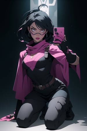 
pretty, long_hair, detailed_eyes, detailed_face, hands_out_of_frame, sultry, curvy, face_paint,nose_band,womanly_features, smoke,, purple_highlights, normal_hand, cute_expression, solo,neon_colors,black_hair, black_theme, armor, pov, selfie, gloves, opera_gloves, fingerless_gloves, jacket, cape, gray_smoke, kneeling, sitting, sexy_pose, squatting,camel_toe,cowl,over_the_shoulder,nail_polish,perfect_hands,black_theme,light_skinned, dress, skirt, shorts,pink_lips,full_figured,ribbons, collars,almond_eyes, dark_hair, wide_hips, straps, brown_feathers, full_lips grunge, black_and_gray, charcoal_hair, dynamic_pose, pinup_pose, lace, leather, mask, face_mask, cargo_pants, pinup_pose,no_teeth,thick_eyelashes,fashionable,thighs,dark_colors,symmetrical_eyes,voluptuous,Deku_Link_Zelda,Chiaki_Garo_aiwaifu,RedHoodWaifu,EpicLogo,PinchingPOV,open chest sweater,1 girl,rave clothes,bodypaint,Tex Mex Burrito Style,High detailed ,Color magic,Saturated colorsHigh detailed ,Tex Mex Burrito Style,Saturated colors,destiny /(takt op./),midjourney,pov