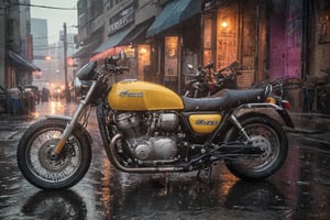 city,cyberpunk,(cityscape:1.1),(neons:1.2),ray tracing,street,sunset view,high reflection,YANGWANG U9,,masterpiece,sunset light,hdr,kawasaki H2 motorcycle engine,(rain:1.1 ), rainy days, engine, mechanics, stylized, pistons, buggies, engine, wheel with city tire