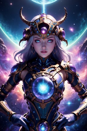 (masterpiece)), (best quality), (((16K, UHD))),
high detail, super detaill, Super High Resolution, spiritual cosmic being presented in a form of female shape, (body is made of comisc energy),((organic life form)), (glowing eyes), facing viewer, flying in the vast universe, welding comsic power,Circle,ff14bg