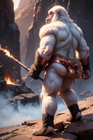 (masterpiece)), (best quality), (((16K, UHD))),
mythology, beasts dwelling in a mountain, rich in (copper mines). ((white apes)), are highly (aggressive,) have long white fur, and possess ((red feet)). Whenever these creatures appear in the human world, it is believed that conflict and warfare are bound to occur.