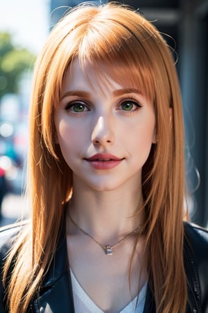 (8k,  RAW photo,  photorealistic:1.25),  ( lipgloss,  eyelashes,  gloss-face,  glossy skin,  best quality,  ultra highres,  depth of field,  chromatic aberration,  caustics,  Broad lighting,  natural shading,  hayley williams,  german girl,  blonde hair,  face peefect,  clear face,  The shape is just right, celebrity,  superstar,  rocker style,  paramore band,  Long hair open face,  wear a Rock outfit,  green eyes,  city,  street.