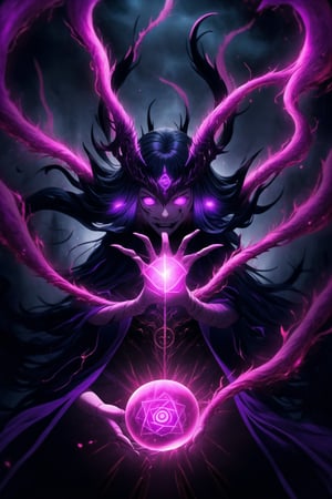 "Dark Sorceress gwentennyson Forbidden Power":
gwentennyson, long red hair, now twisted by dark magic, stands menacingly in her corrupted form. Her once-vibrant violet mage attire has transformed into a shadowy, tattered robe, pulsating with forbidden runes and dark flames. Her eyes glow with an ominous purple hue, and her expression is one of cruel dominance. In one hand, she clutches a cursed, blackened grimoire with glowing violet symbols that pulse with dark energy. Her other hand conjures an ominous ball of dark magic, swirling with shadowy tendrils and streaks of purple lightning.
The background is a dark, shattered void, filled with jagged cracks that leak sinister energy. Magic circles of forbidden glyphs spin around her, their deep purples and blacks contrasting against the darkened backdrop. Glistening, arcane chains twist and writhe in the air, like serpents of shadow, while forbidden runes and sigils shimmer in the darkness. Faint whispers of tortured souls emanate from the chaotic magical storm surrounding her. Streaks of corrupted purple flames and black smoke rise from the ground, engulfing the entire scene in a sense of forbidden power. Sharp, electric effects and glowing dark orbs hover in the air, as Gwendolyn channels the full force of her dark sorcery. The entire image glows with an eerie, shadowy light, casting deep, high-contrast shadows, and creating a menacing, oppressive atmosphere.,