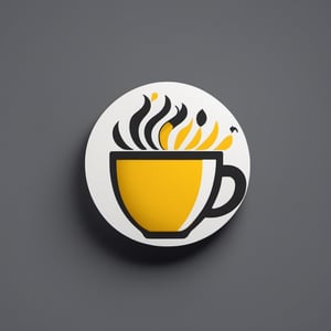 A logo for a cafetaria, robusta, bold, text "HAN" (random, yellow, white)., LogoRedAF,