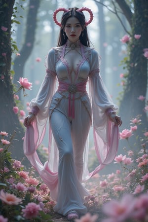 Fantasy Painting,Watercolor, best quality, masterpiece, beautiful and aesthetic, 16K, (HDR:1.2), high contrast, (vibrant color:1.3), (muted colors, dim colors, soothing tones:0), cinematic lighting, ambient lighting, sidelighting, Exquisite details and texturesGroundcore, Orientalism ,cute girl,((succubus)),(Sexy Clothes), realistic, Walking in a strutting pose, masterpiece, best quality, aesthetic, Create an image using(( junk art elements)), with repurposed materials, found objects, and a sense of resourcefulness and creativity,ct-niji2,watercolor,