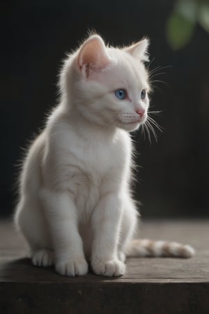 cinematic film still ((BBC Style)) picture of cute white baby kitten mobster in (wildlife) , white and grey fur, thick matted fur, blue eyes, shallow depth of field, vignette, highly detailed, high budget, bokeh, cinemascope, moody, epic, gorgeous, film grain, grainy, high quality photography, 3 point lighting, flash with softbox, 4k, Canon EOS R3, hdr, smooth, sharp focus, high resolution, award winning action photo, jumping photo, 50mm, wide angle shot, looking_away from the camera, full_length, f2.8, bokeh , side_view
