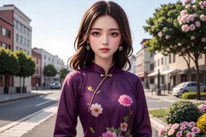 (masterpiece:1.1),(highest quality:1.1),(HDR:1),ambient light,ultra-high quality,( ultra detailed original illustration),(1girl, upper body),((aodai fashion)),((flowers with human eyes, flower eyes)),double exposure,bokeh, light blur,Wonder of Art and Beauty