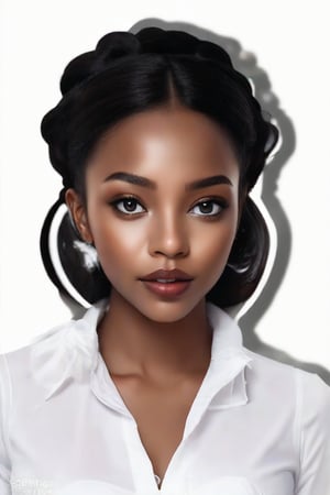 Masterpiece, high quality, high resolution, portrait sticker of a young seductress from Africa, eyes contact,Supreme,portrait sticker