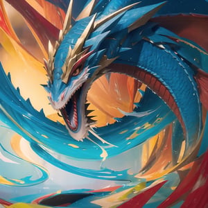 Art by the number 1 artist from random country, a dragon with random abstract 