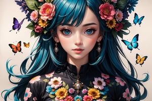 (masterpiece:1.1),(highest quality:1.1),(HDR:1),ambient light,ultra-high quality,( ultra detailed original illustration),(1girl, upper body),((harajuku fashion)),((flowers with human eyes, flower eyes)),double exposure,fusion of fluid abstract art,glitch,(original illustration composition),(fusion of limited color, maximalism artstyle, geometric artstyle, butterflies, junk art),more detail XL,Perfect skin,Replay1988,xxmix_girl,Young beauty spirit ,Enhance,Timeless beauty,Charm of beauty