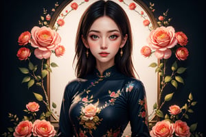 (masterpiece:1.1),(highest quality:1.1),(HDR:1),ambient light,ultra-high quality,( ultra detailed original illustration),(1girl, upper body),((aodai fashion)),((flowers with human eyes, flower eyes)),double exposure,fusion of fluid abstract art,glitch,(original illustration composition),(fusion of limited color, maximalism artstyle, geometric artstyle, butterflies, junk art),more detail XL,Perfect skin,Replay1988,xxmix_girl,Young beauty spirit ,Enhance,Timeless beauty,Charm of beauty