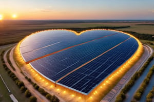 Genera una imagen de una megaconstrucción flotando sobre la superficie del sol, compuesta por una red de plataformas gigantes que se extienden en todas direcciones. Luces resplandecientes y arcos de energía rodean la estructura, alimentándola con la energía solar. Utiliza tonos dorados y naranjas para resaltar la magnificencia de esta obra de ingeniería en el corazón del sistema solar.