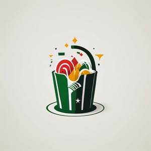 Logo of a fastfood restaurant, attractive, minimalism, red and green