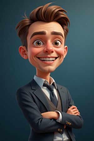 Masterpiece, high quality, 3D animation movie, a young man who is an AI trainer, looks cool and professional, happy face, confident poses in front of camera.