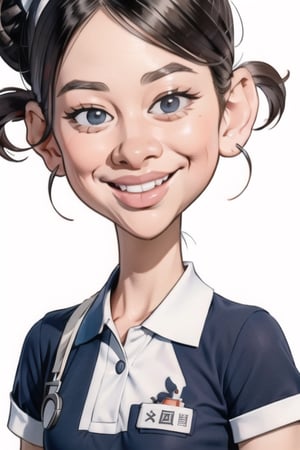 Masterpiece, high quality, 1girl, solo, wear nurse uniform, she look verry harsh, detail face to describe her personality,by the best artist,Caricature drawin style,Caricature drawing style