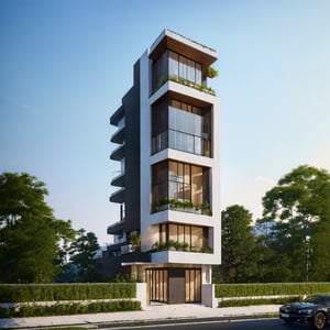 (best quality, masterpiece, high_resolution:1.5), a house town in Hanoi, Vietnam with wonderful and luxury exterior designing by Zaha Hadid. Black and golf are main colors,Inspired by the Gold