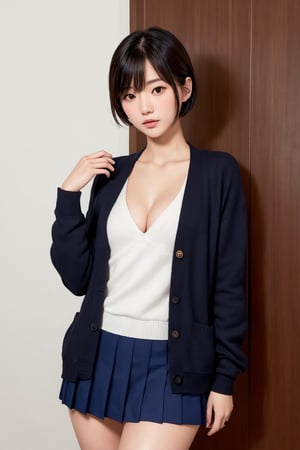 UHD, retina, Masterpiece, ccurate, Anatomically accurate., textured skin, super detaill, high detailed, High Quality, Award-Standing, Best Quality, high resolucion, 4k,Women over 20 years of age,adult woman,pixie cut, bangs,Beautiful Woman in Japan、beautiful asian woman、Beautiful Korean Woman、Sexual facial expressions,sexy poses,beautifull face,Black eyes,white skinned,small mouth,High cheekbones (definition), Sexy Pose,  1 beautiful Japanese girl, supermodel, ,realhands,


school uniform, blazer, cardigan, jacket, long sleeves, 

,hugging own legs,white panties,cameltoe,


