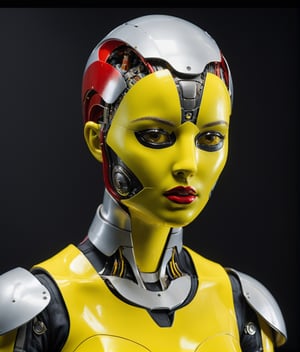 robot_ejecutive_vintage_maid_male_high-tech, futuristic:1.5, sci-fi:1.6, (neon of yellow, red and silver color:1.9), (full body:1.9), sophisticated, ufo, ai, tech, unreal, luxurious, Advanced technology of a Type V, epic high-living_room back ground PNG image format, sharp lines and borders, solid blocks of colors, over 300ppp dots per inch, 32k ultra high definition, 530MP, Fujifilm XT3, cinematographic, (photorealistic:1.6), 4D, High definition RAW color professional photos, masterpiece, realistic, ProRAW, realism, photorealism, high contrast, digital art trending on Artstation ultra high definition detailed realistic, detailed, skin texture, hyper detailed, realistic skin texture, facial features, armature, best quality, ultra high res, high resolution, detailed, raw photo, sharp re, lens rich colors hyper realistic lifelike texture dramatic lighting unrealengine trending, ultra sharp, pictorial technique, (sharpness, definition and photographic precision), (contrast, depth and harmonious light details), (features, proportions, colors and textures at their highest degree of realism), (blur background, clean and uncluttered visual aesthetics, sense of depth and dimension, professional and polished look of the image), work of beauty and complexity. perfectly symmetrical face. (aesthetic + beautiful + harmonic:1.5),  (ultra detailed background, ultra detailed scenery:1.5), JuggerCineXL2:0.9, detail_master_XL:0.9, detailmaster2.0:0.9, perfecteyes-000007:1.3,DonMWr41thXL, more detail ,Movie Still