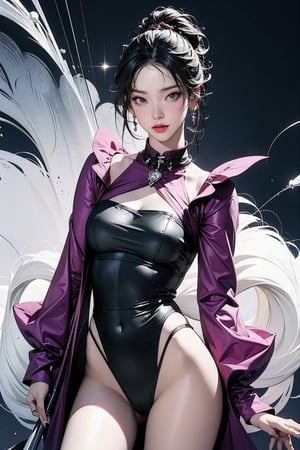 ((powerful sorceress, casting magic,)) thigh up body, standing, 1girl, looking at viewer, detailed clothes, different hairstyle, coloful clothes, aespakarina, 