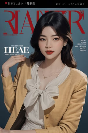 ((styled clothes,)) different hairstyle, necklace, 1girl, looking at viewer,  ultra detailed, best quality, sharp focus, natural lighting, ((magazine cover,)) huondey,