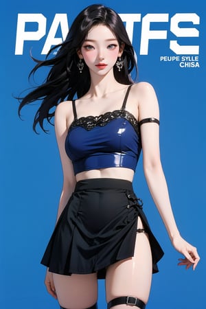 ((kpop idol girl, thigh strap, styled top, skirt,)) 1girl, kneel up, hairstyle, standing, looking at viewer, ultra detailed, profesional lighting, blue background, magazine cover

johyun, wyntracy, hine, hakil, htt, chimai, sim, yuong01, sana, QA, aespakarina, huondey,kn,jisoo, 