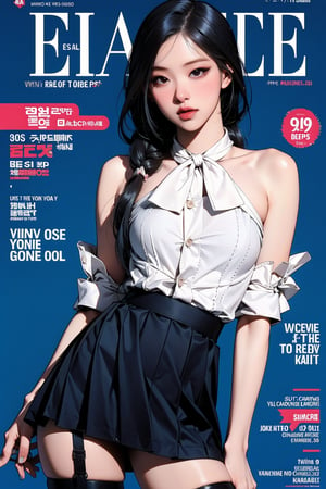 ((kpop idol girl, thigh strap, styled top, skirt,)) 1girl, thigh up, hairstyle, standing, looking at viewer, ultra detailed, profesional lighting, blue background, magazine cover

johyun, wyntracy, hine, hakil, htt, chimai, sim, yuong01, sana, QA, aespakarina, huondey,kn,jisoo,rosé