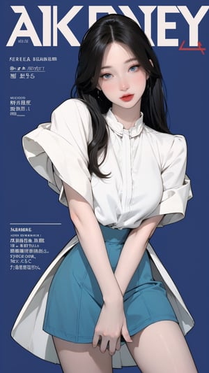 1girl, looking at viewer, thigh up body, stocking, earings, elegant, allure emotion, nsfw, blue background, hairstyle, styled clothes, cutout clothes, dynamic composition, ultra detailed, best quality, sharp focus, magazine cover, outline, 2D artstyle,aespakarina,htt