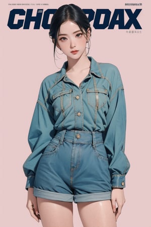 1girl, thigh up body, standing, looking at viewer, detailed clothes, ultra detail, accurate color reproduction, best quality, professionally color graded, artwork, blurring effect, professional lighting, sanatw, magazine cover,sim,chimai,aespakarina,jisoo