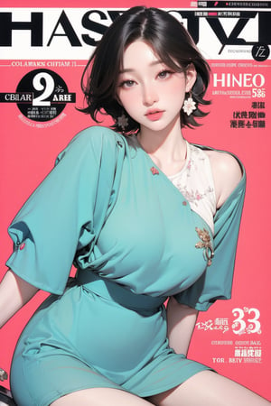 1girl, thigh up body, looking at viewer, styled clothes, sharp focus, magazine cover, coloful background, 2D artstyle, outline, 

chimai,hine,hakil,yuong01,johyun,sim,haohaoulz,kn,htt,minatw