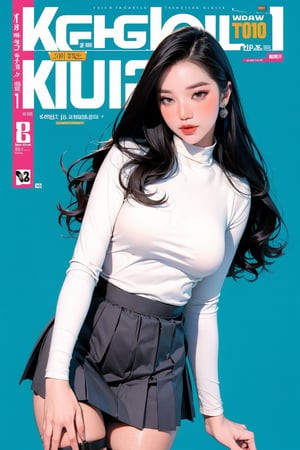 ((kpop idol girl, thigh strap,, styled turtle neck, color pleated skirt,)) 1girl, kneel up, hairstyle, standing, looking at viewer, ultra detailed, profesional lighting, blue background, magazine cover

johyun, wyntracy, hine, hakil, htt, chimai, sim, yuong01, sana, QA, aespakarina, huondey,kn,jisoo, 