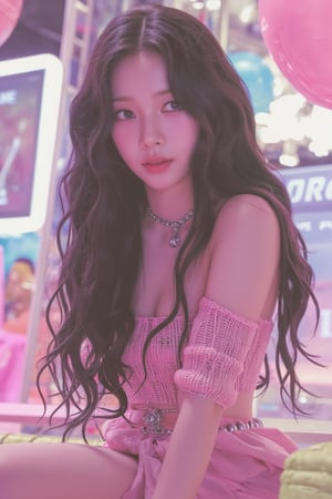 1girl, thigh up body, kpop idol, singer, detailed clothes, looking at viewer, ultra detailed, beautiful face, profesional lighting, magazine cover, 2.5D artstyle, best quality, masterpiece, aespakarina, straight camera angle,