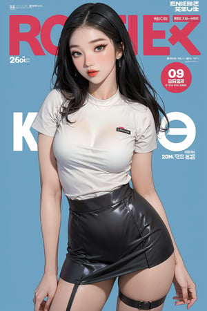 ((kpop idol girl, thigh strap, styled top, skirt,)) 1girl, thigh up, hairstyle, standing, looking at viewer, ultra detailed, profesional lighting, blue background, magazine cover

johyun, wyntracy, hine, hakil, htt, chimai, sim, yuong01, sana, QA, aespakarina, huondey,kn,jisoo,rosé