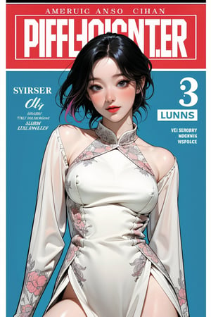 lust, mature, 1girl, thigh up body, looking at viewer, intricate clothes, shiny, professional lighting, different hairstyle, coloful, magazine cover, 2D manga artstyle,  shuhua