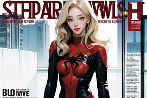 (1girl, ((hip up body, standing,)) spiderman cosplay, blonde hair,) no mask, looking at viewer, cinematic lighting, cinematic composition, hairstyle, magazine cover, 2D artstyle, split screen by 2,



johyun, wyntracy, hine, hakil, htt, chimai, sim, yuong01, sana, QA, aespakarina, huondey,kn,jisoo