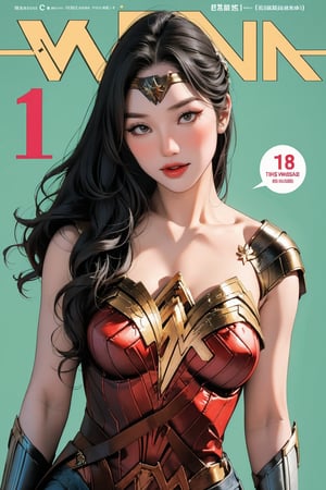 ((wonder woman,)) 1girl, hip up, standing, looking at viewer, magazine cover, hairtied, hair bow, ultra detailed, profesional lighting, green background, 


johyun, wyntracy, hine, hakil, htt, chimai, sim, yuong01, sana, QA, aespakarina, huondey,kn,jisoo, 