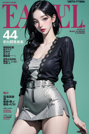 allure, 1girl, flight attendant outfit, thigh up body, styled detailed clothes, looking at viewer, sharp focus, magazine cover, green background,
chimai,aespakarina