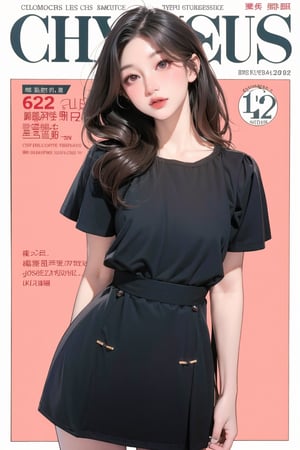 1girl, thigh up body, standing, looking at viewer, styled clothes, sharp focus, magazine cover, coloful background, 2D artstyle, outline, 

chimai,hine,hakil,yuong01,johyun,sim,haohaoulz,kn,htt,minatw,miyeon